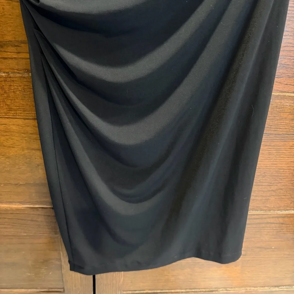 Victoria's Secret medium Black Halter Dress side rouched shelf bra bodycon LBD
